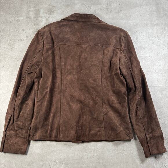 Vintage Live a Little brown suede leather jacket size medium - Picture 7 of 8
